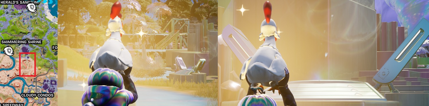 Fortnite: How to use a D-Launcher at Shimmering Shrine or Cloudy
